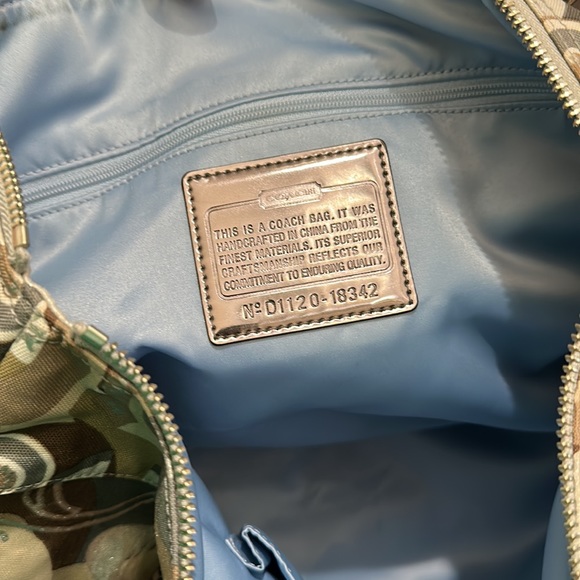 Coach Poppy Khaki Silver Multicolored shoulder bag - Picture 9 of 12